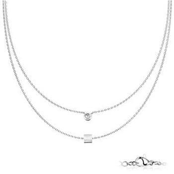 Šperky4U Dvojitý ocelový náhrdelník - OPD0223-ST
