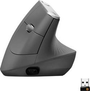 Optická ergonomická myš Logitech MX Vertical 910-005448, ergonomická, černá, stříbrná