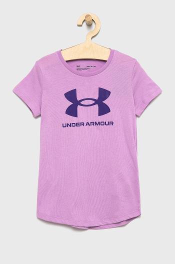 Dětské tričko Under Armour 1361182 fialová barva
