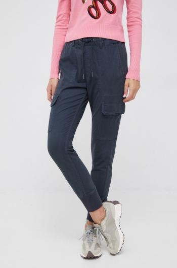 Kalhoty Pepe Jeans dámské, šedá barva, high waist