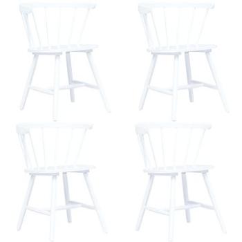 Jídelní židle 4 ks bílé masivní kaučukovník (247366)
