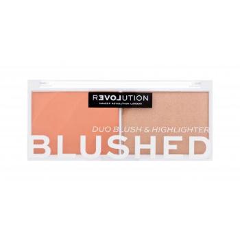 Revolution Relove Colour Play Blushed Duo Blush & Highlighter 5,8 g konturovací paletka pro ženy Queen