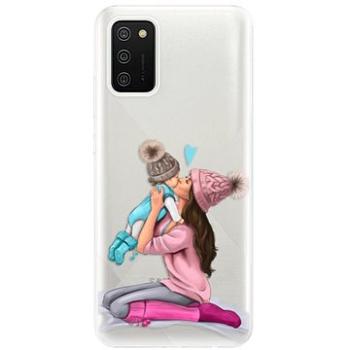iSaprio Kissing Mom - Brunette and Boy pro Samsung Galaxy A02s (kmbruboy-TPU3-A02s)
