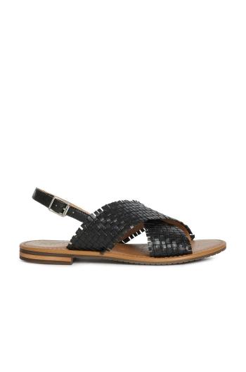 Kožené sandály Geox dámské, černá barva
