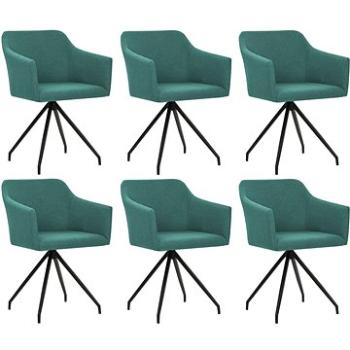 Otočné jídelní židle 6 ks zelené textil (276056)