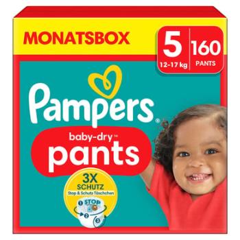 Pampers Baby-Dry Pants, velikost 5 Junior , 12-17 kg, měsíční balení (1 x 160 plen)