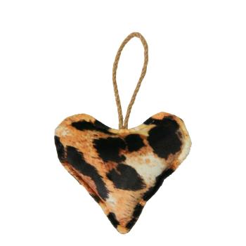 Závěsná dekorace srdce s leopardím motivem - 10*10*5cm DCFHHP10