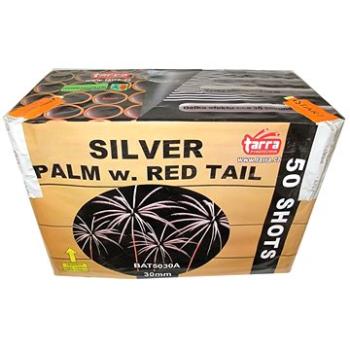 Ohňostroj - baterie výmetnic silver palm w. red tail 50ran  (8595596306114)