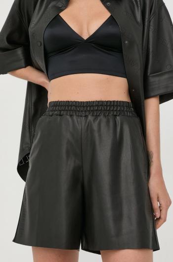 Kraťasy Karl Lagerfeld dámské, černá barva, hladké, high waist