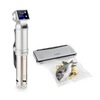 Klarstein QuickStick Pro Foodlocker Silver Set, sada, sous-vide vařič, vakuovačka