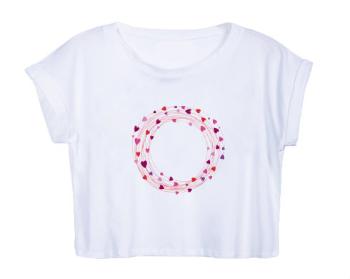 Dámské tričko Organic Crop Top Srdcový kruh