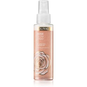 Olival Rose Glow rozjasňující sprej na obličej a tělo se třpytkami 100 ml