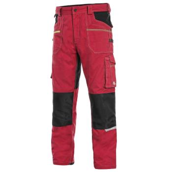 Canis Montérkové kalhoty do pasu CXS STRETCH - Červená / černá | 58