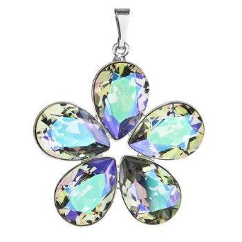 Přívěsek bižuterie se Swarovski krystaly zelená fialová kytička 54037.5, paradise, shine