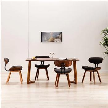 Jídelní židle 4 ks šedé ohýbané dřevo a textil (278718)
