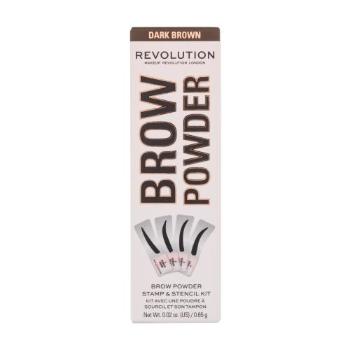Makeup Revolution London Brow Powder Stamp & Stencil 0,65 g pudr na obočí pro ženy Dark Brown