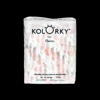 Kolorky DAY - květy - XL (12-16 kg) jednorázové eko plenky 17 ks