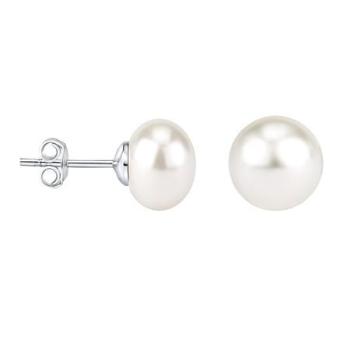 Silvego stříbrné náušnice s bílou přírodní perlou LPS0614W10