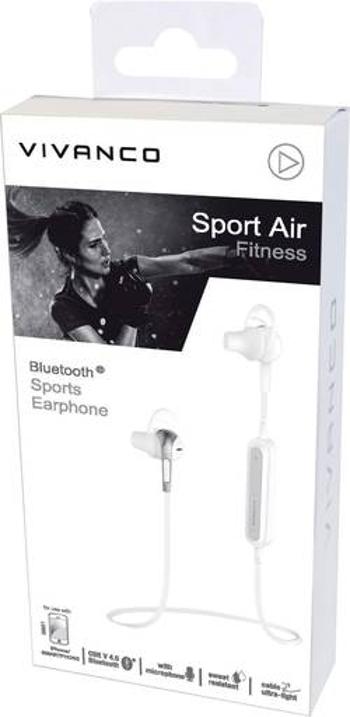 Bluetooth® sportovní náhlavní sada In Ear Stereo Vivanco SPORT AIR FITNESS W 38921, bílá