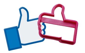 Vykrajovátko Facebook Like - Palec nahoru - 3D tisk - Dortmarket
