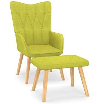 Relaxační křeslo se stoličkou zelené textil, 327539 (327539)