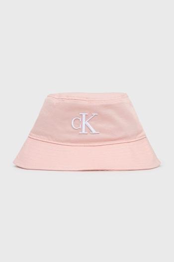 Bavlněná čepice Calvin Klein Jeans růžová barva