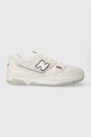 Kožené sneakers boty New Balance BB550PRB bílá barva