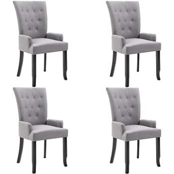 Jídelní židle s područkami 4 ks světle šedé textil (276906)
