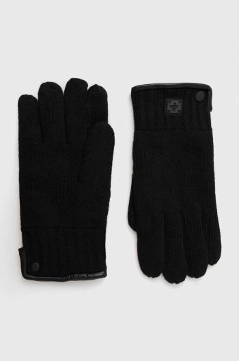 Vlněné rukavice Strellson pánské, černá barva