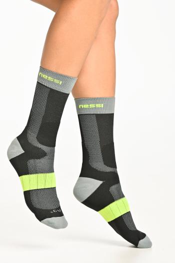 Nessi Sportswear Termoaktivní ponožky s ionty stříbra Trail X T-90-11 - Černá-Žlutá Neon Velikost: 41-43