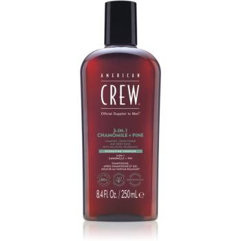 American Crew 3 in 1 Chamimile + Pine 3 v 1 šampon, kondicionér a sprchový gel pro muže 250 ml