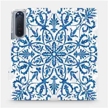 Flipové pouzdro na mobil Sony Xperia 5 II - ME01P Modré květinové vzorce (5903516399451)