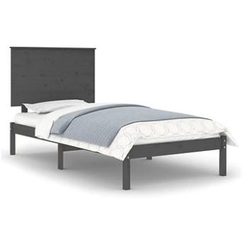 Rám postele šedý masivní dřevo 75 × 190 cm Small Single, 3104765 (3104765)