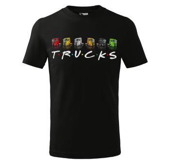 Tričko Trucks - dětské (Velikost: 110, Barva trička: Černá)