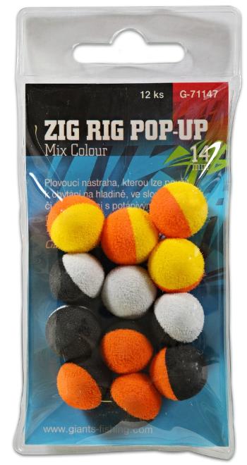 Giants Fishing Pěnové plovoucí boilie Zig Rig Pop-Up 14mm - mix colour 12ks