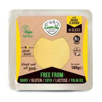 Veganská alternativa sýru gouda plátky 180 g GREENVIE