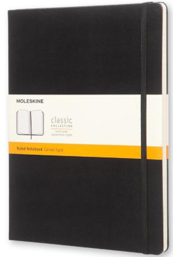 Moleskine - zápisník - linkovaný, černý XL