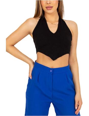 černý žebrovaný crop top vel. M