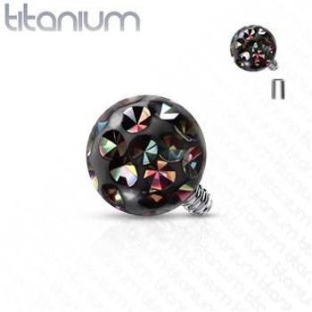 Šperky4U Náhradní kulička TITAN k labretě, závit 1,2 mm, barva Vitrail Medium - TIT1117VM-04