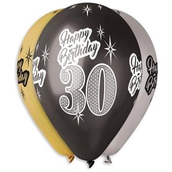 Nafukovací balónky, 30cm, Happy Birthday "30", mix barev, 5ks (8595681501141)