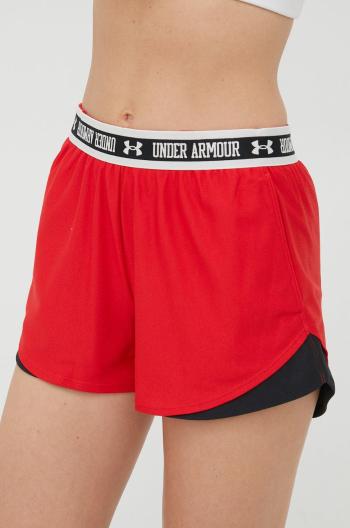 Tréninkové šortky Under Armour Play Up 3.0 1371375 dámské, červená barva, vzorované, medium waist