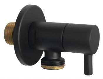 SAPHO Rohový ventil s rozetou, kulatý, 1/2"x 1/2" , černá mat SL015-1/2