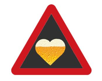 Samolepky pozor - 5ks Pivní srdce