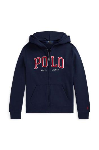 Dětská mikina Polo Ralph Lauren tmavomodrá barva, s kapucí, s potiskem, 323950835001