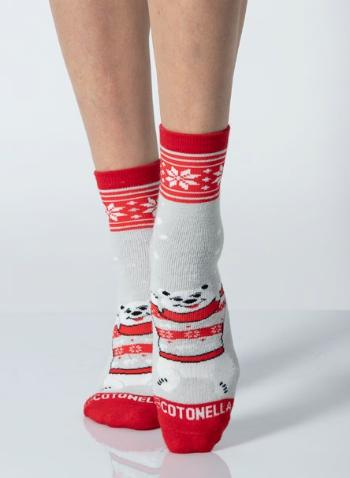Dámské vánoční ponožky Cotonella EID070 UNI Rosso