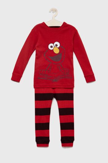 Dětské bavlněné pyžamo GAP červená barva, s potiskem
