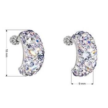 EVOLUTION GROUP CZ Stříbrné šroubovací náušnice s krystaly Crystals from Swarovski® Violet - 31164.3 violet