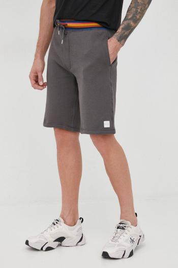 Bavlněné šortky Paul Smith pánské, šedá barva
