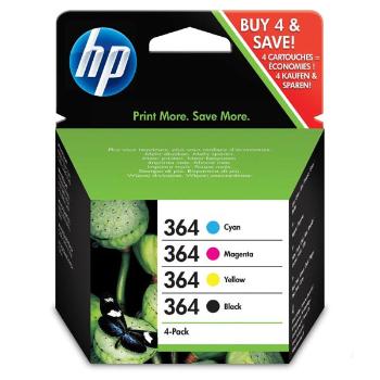 HP N9J73AE - originální cartridge HP 364, černá + barevná, 4x3ml