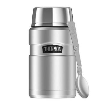 Thermos Style Termoska na jídlo se skládací lžící a šálkem - nerez 710 ml